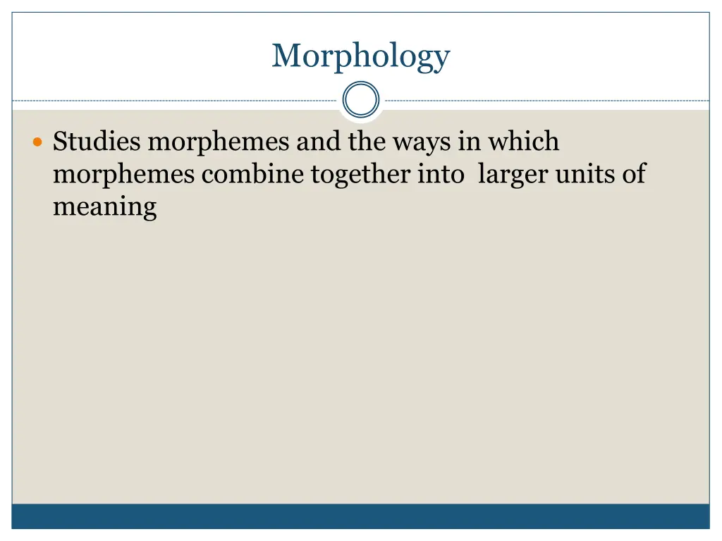 morphology