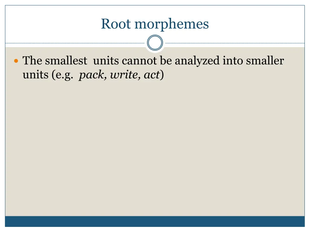 root morphemes