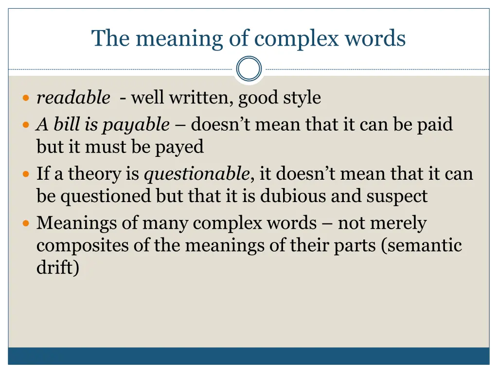 the meaning of complex words