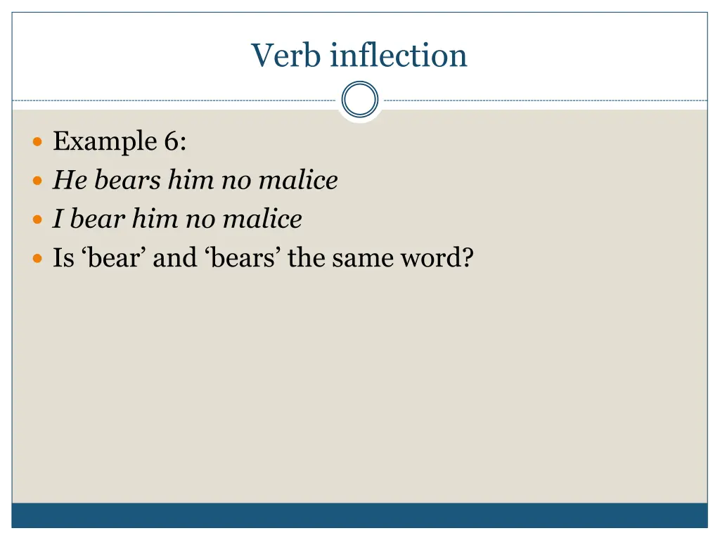 verb inflection