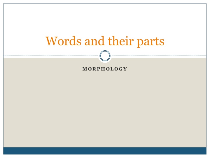 words and their parts