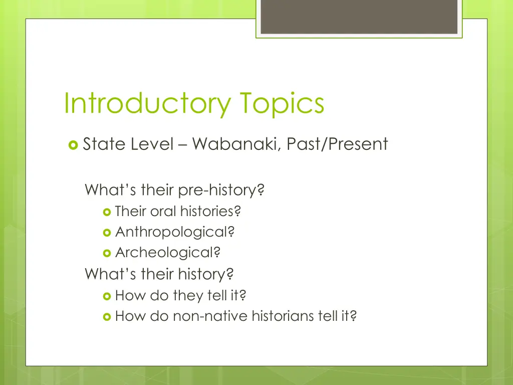 introductory topics