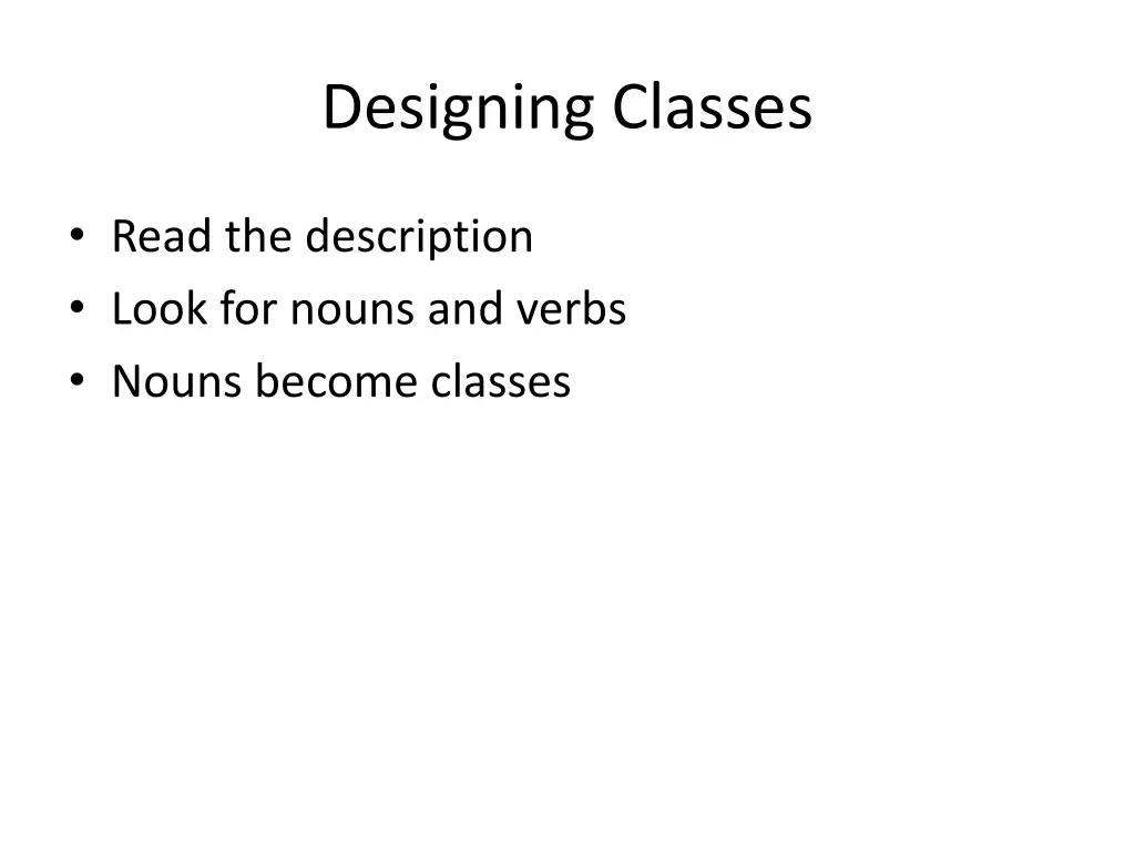 designing classes