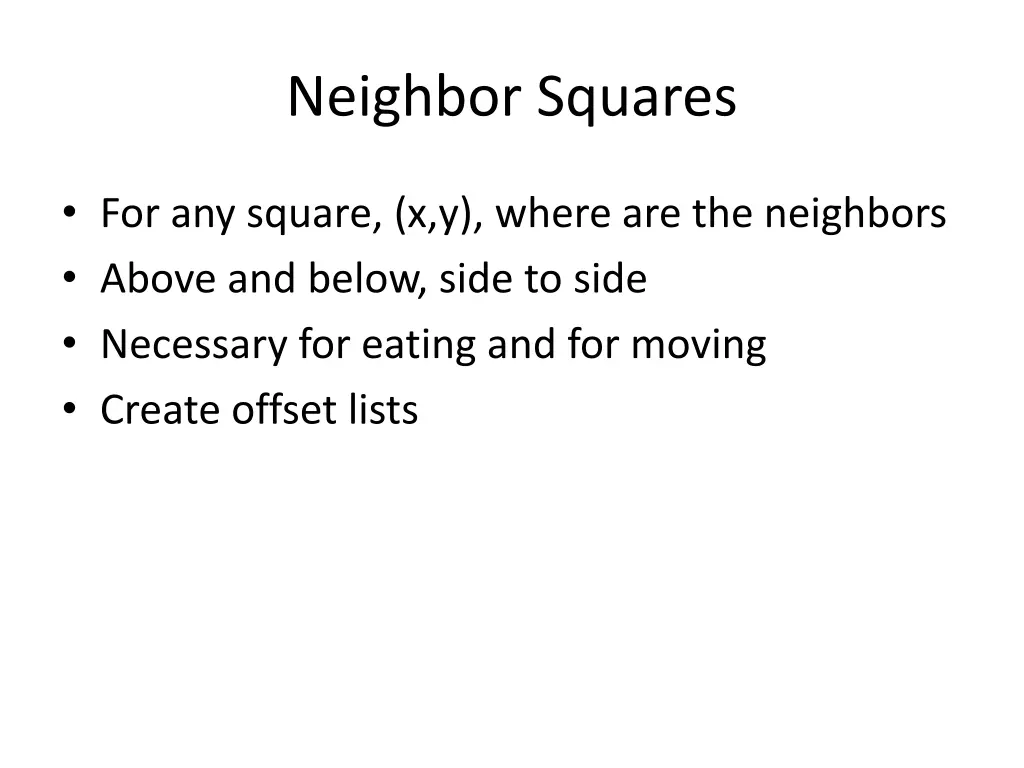 neighbor squares