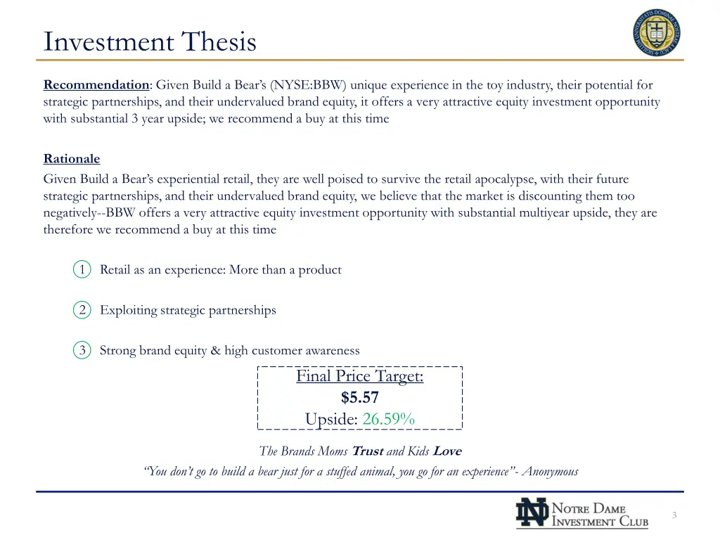 investment thesis