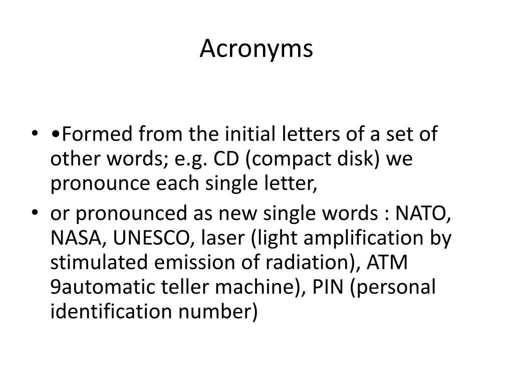 acronyms