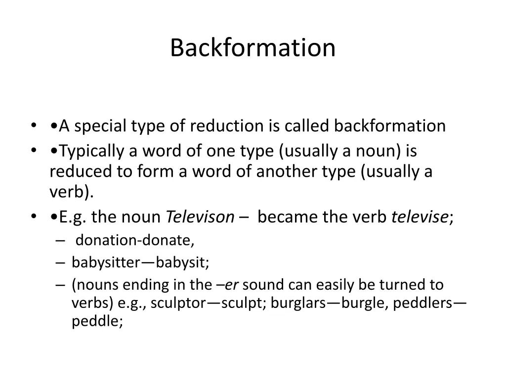 backformation