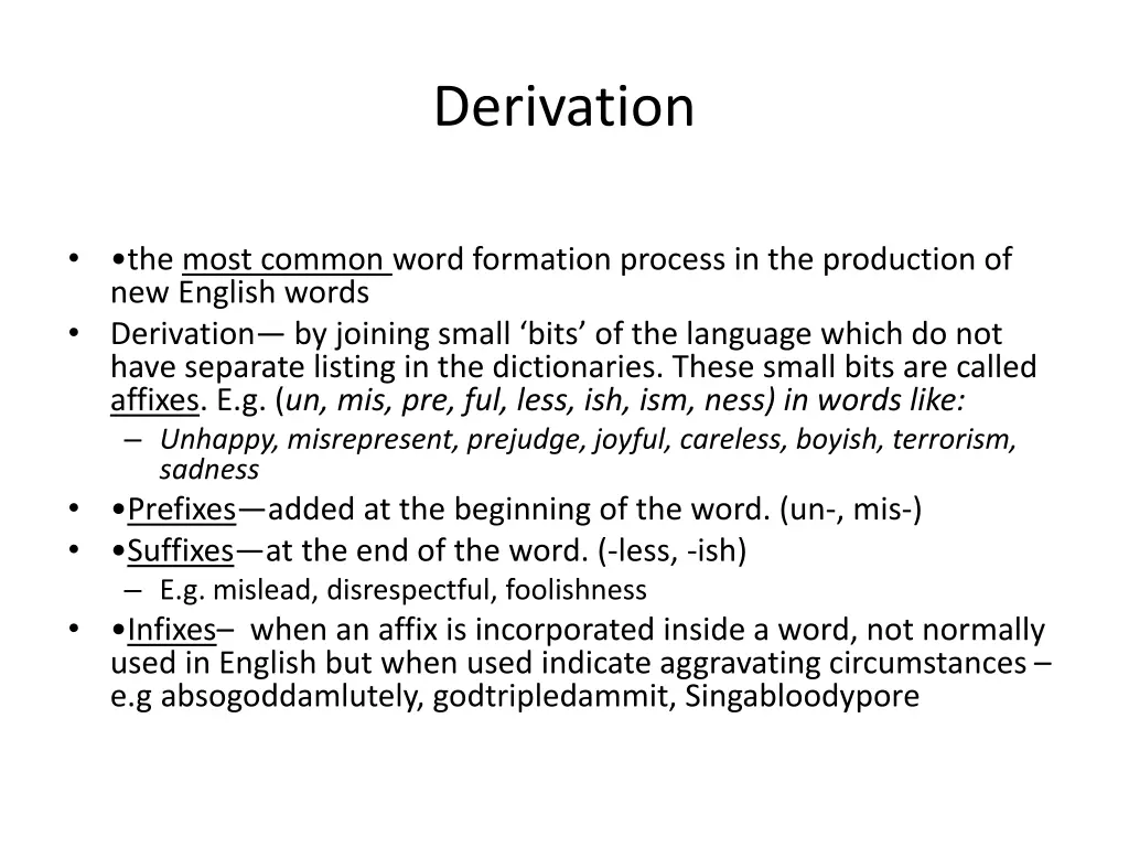 derivation