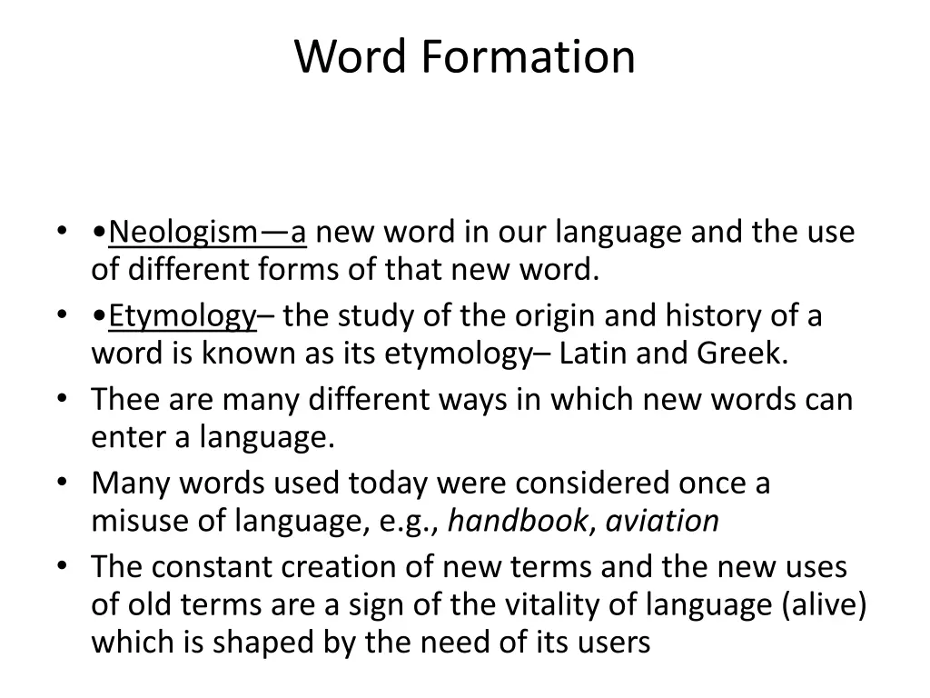 word formation