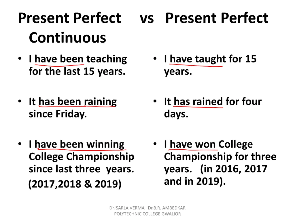 present perfect vs present perfect continuous