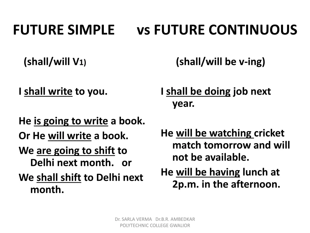 vs future continuous