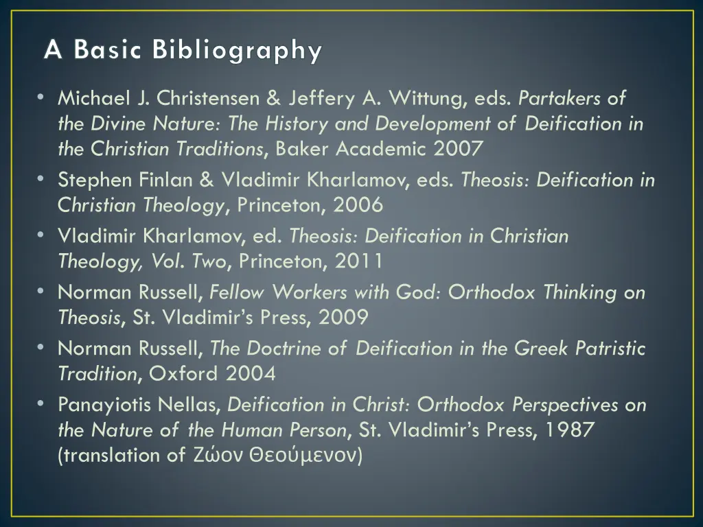 a basic bibliography