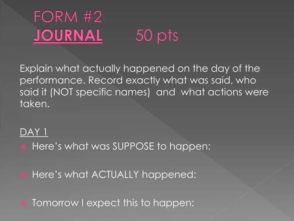 form 2 journal