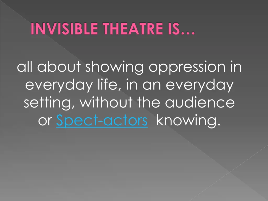 invisible theatre is