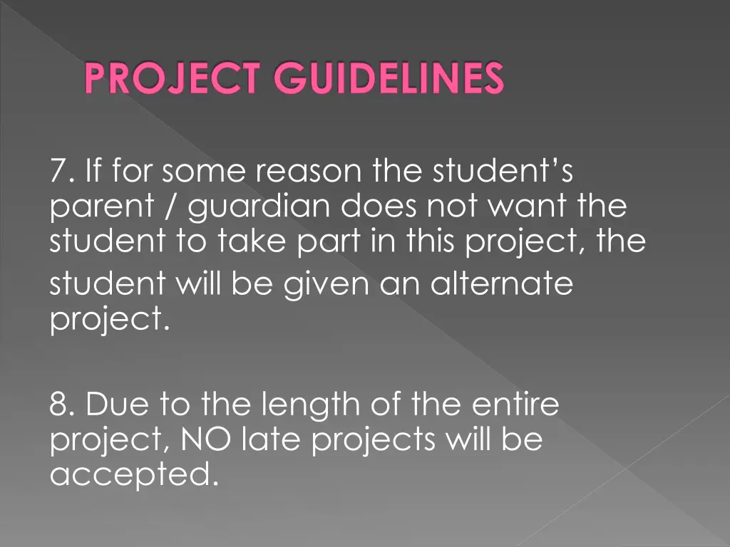 project guidelines 4