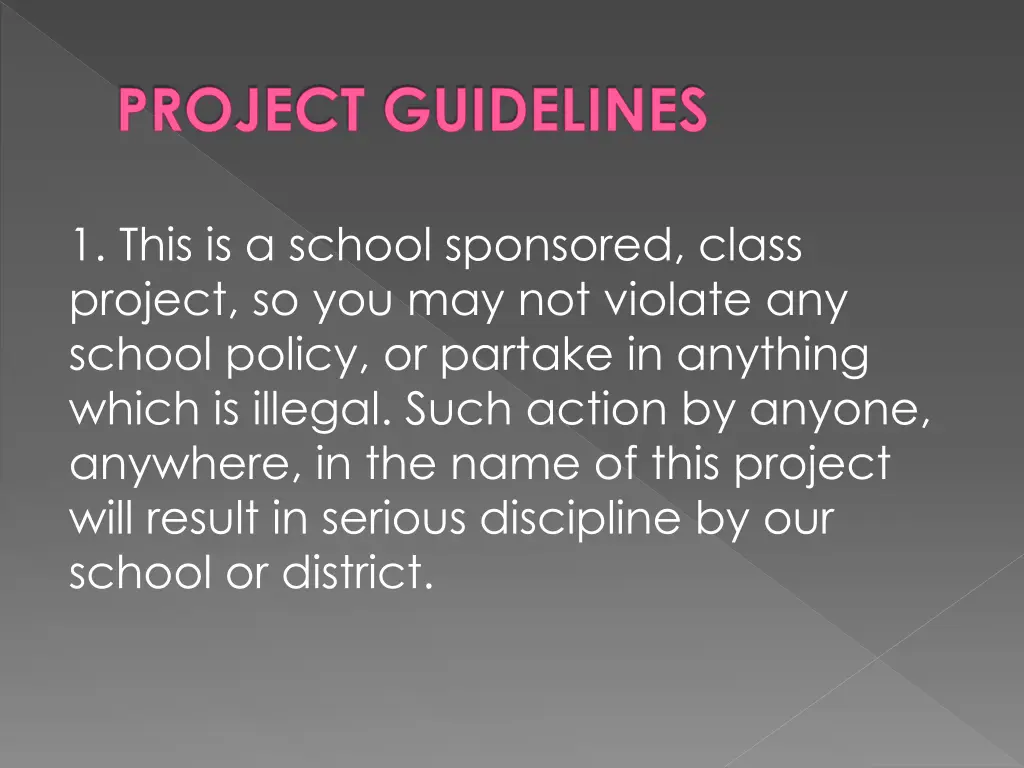 project guidelines