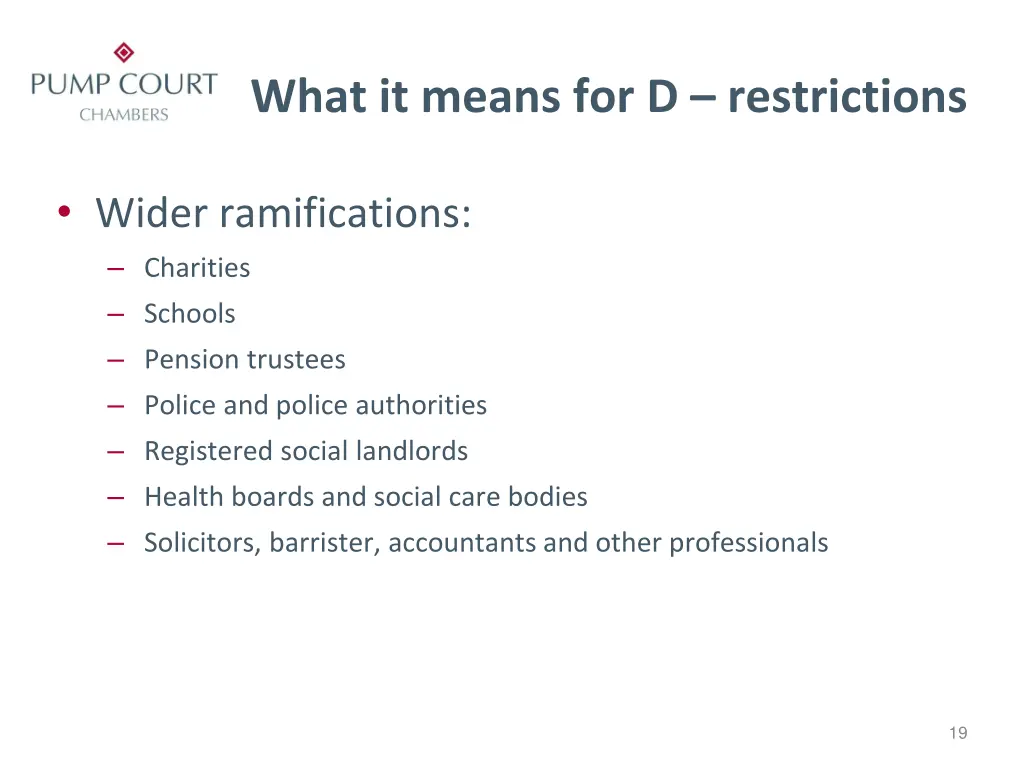 what it means for d restrictions