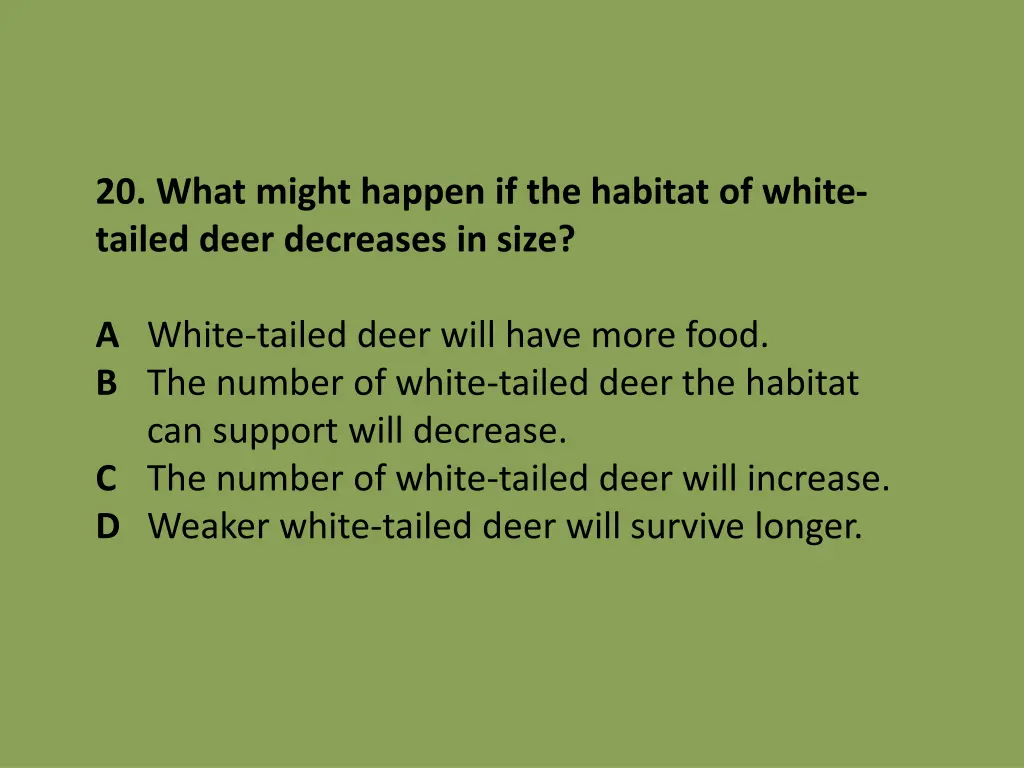 20 what might happen if the habitat of white