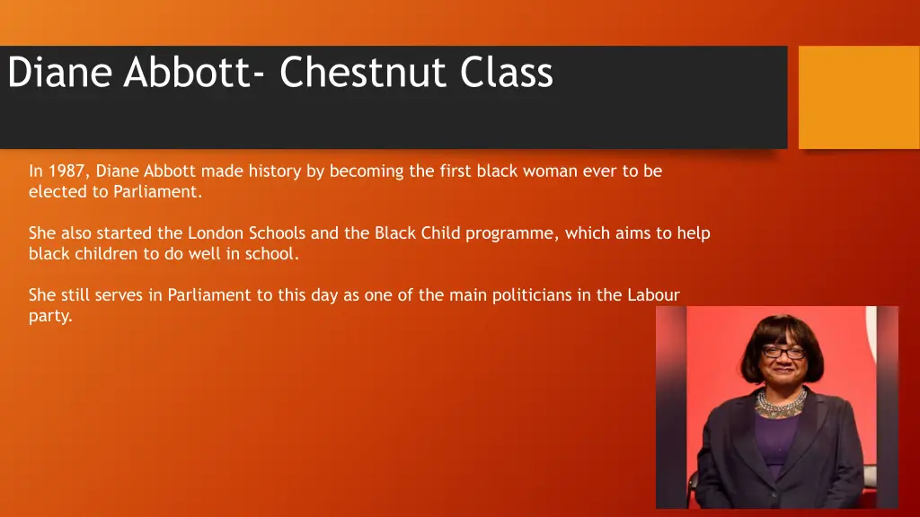 diane abbott chestnut class