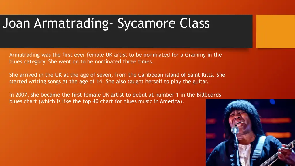 joan armatrading sycamore class