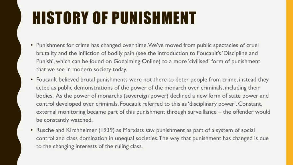 history of punishment