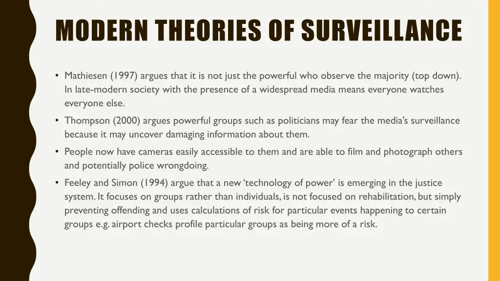 modern theories of surveillance