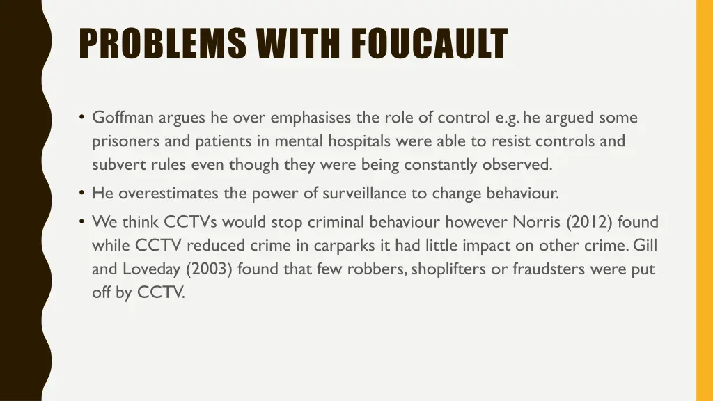 problems with foucault