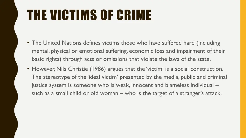 the victims of crime