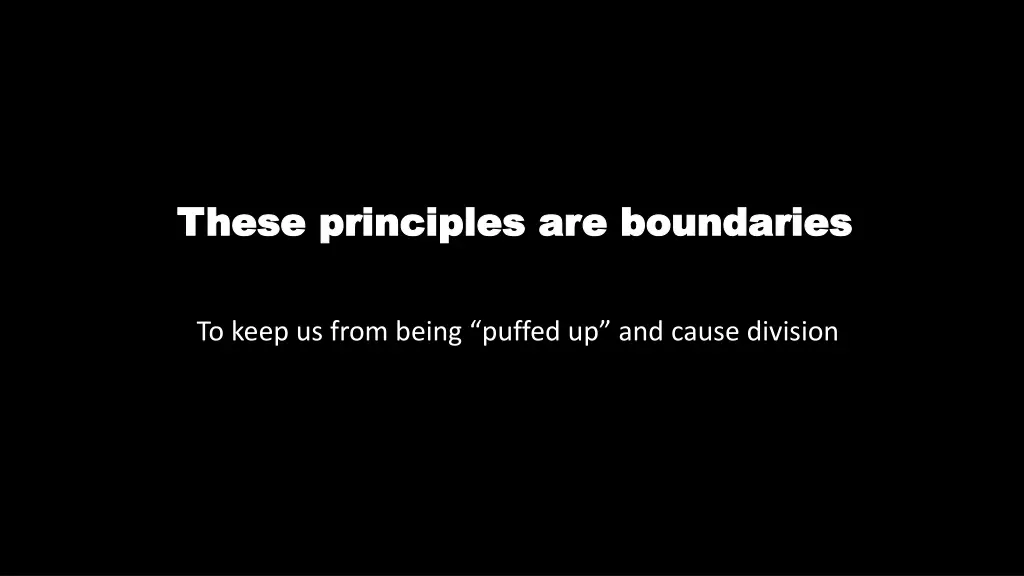 these principles are boundaries these principles