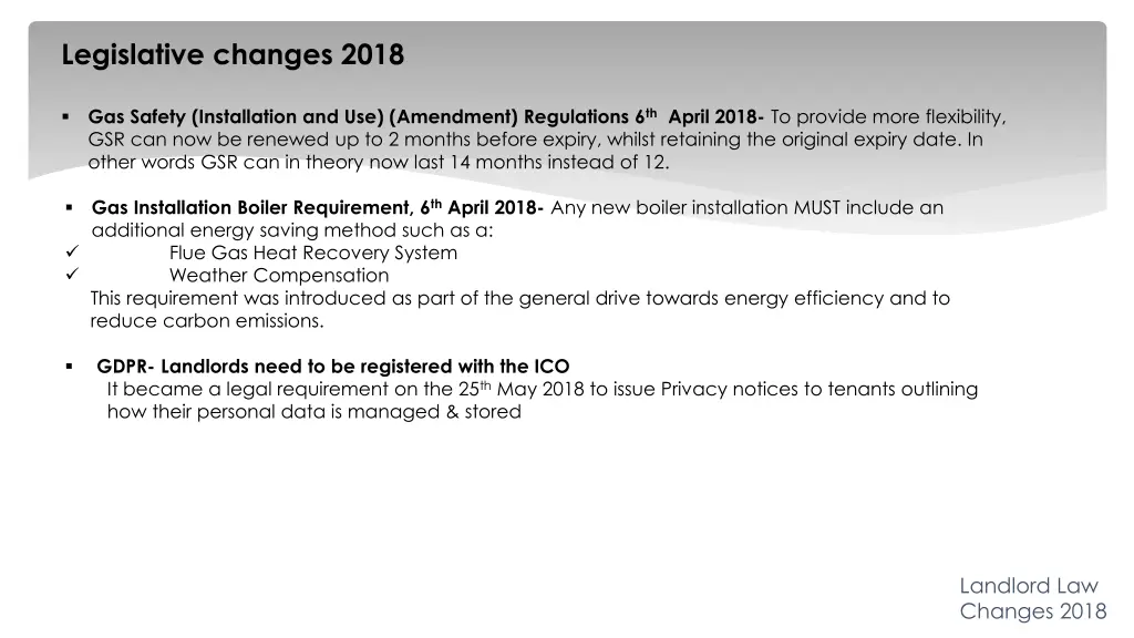 legislative changes 2018