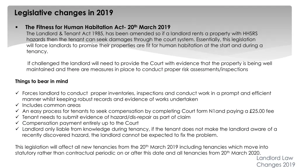 legislative changes in 2019