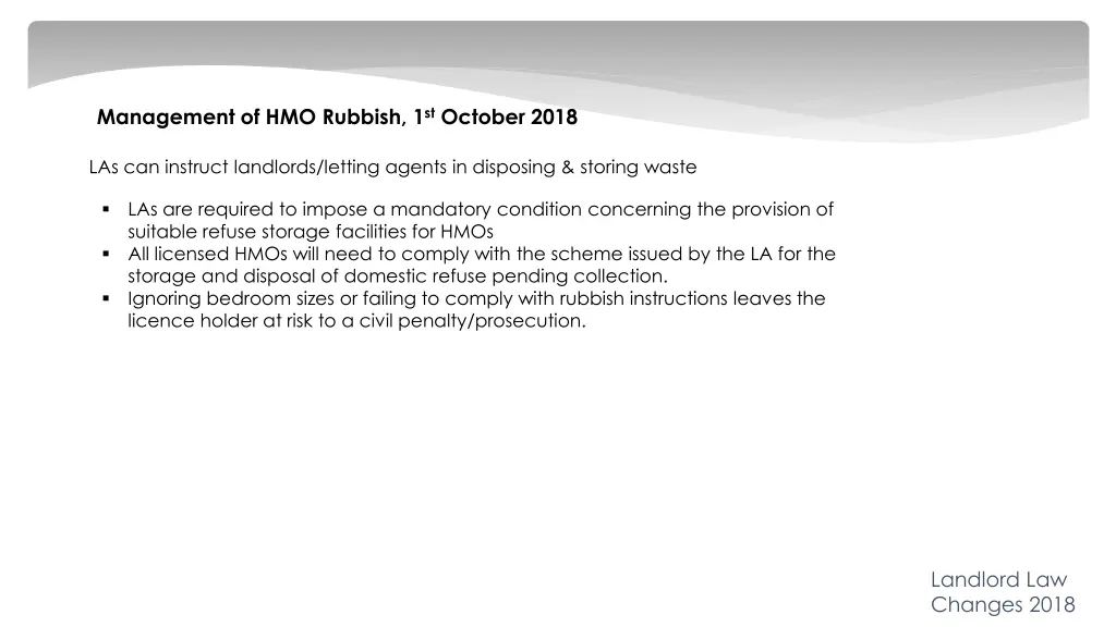 management of hmo rubbish 1 st october 2018