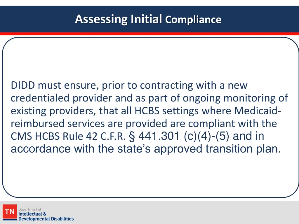 assessing initial compliance