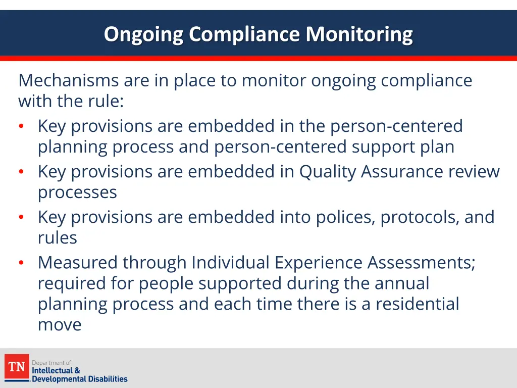 ongoing compliance monitoring