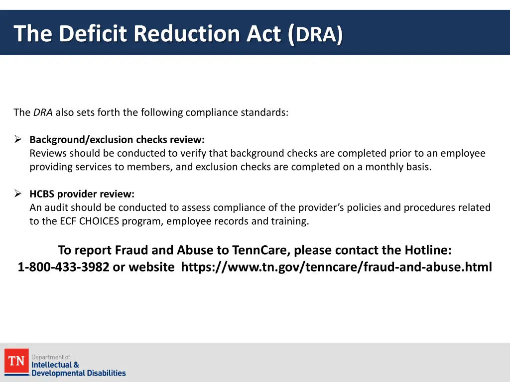 the deficit reduction act dra 1