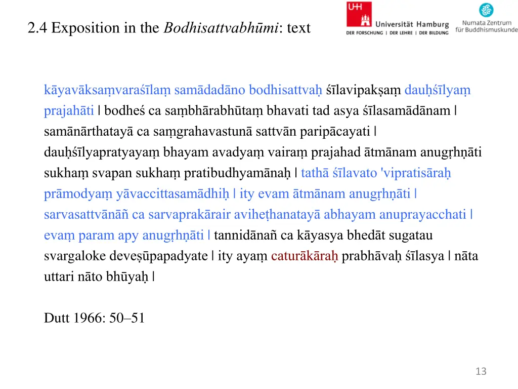 2 4 exposition in the bodhisattvabh mi text