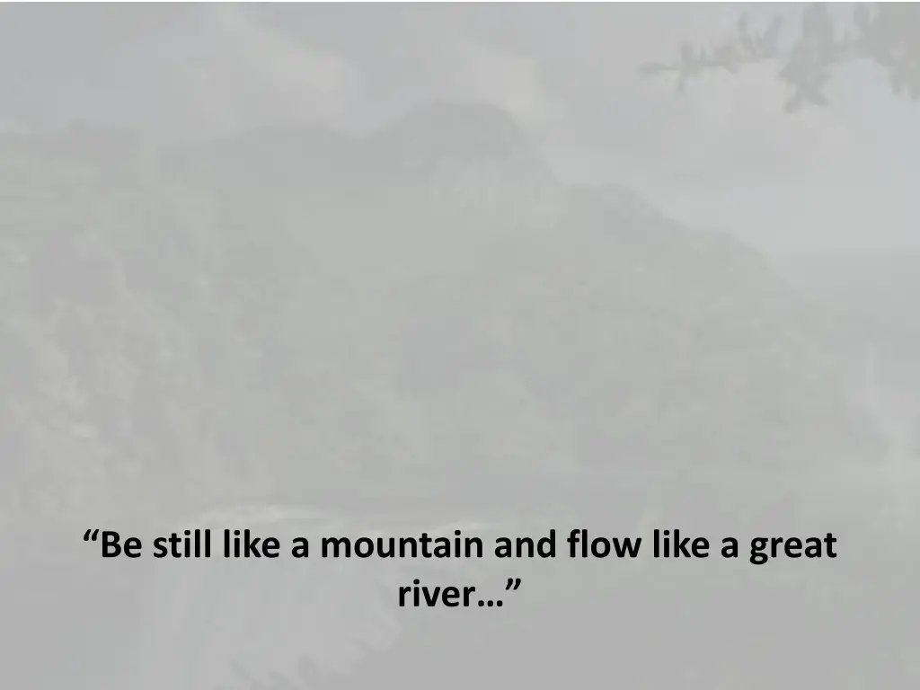 be still like a mountain and flow like a great