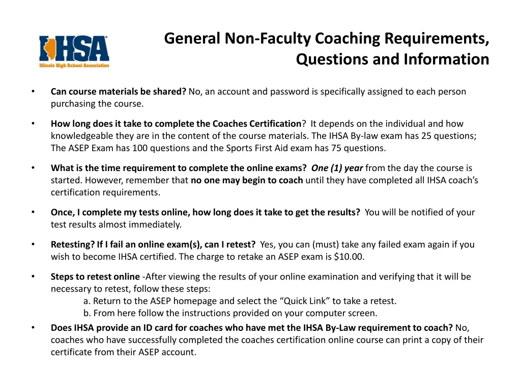 general non faculty coaching requirements 1