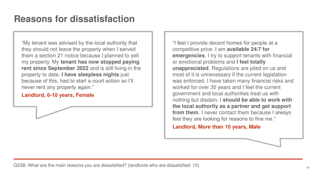 reasons for dissatisfaction