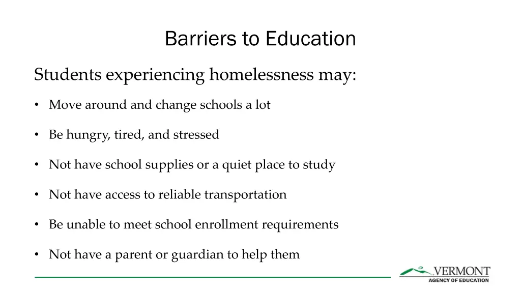 barriers to education