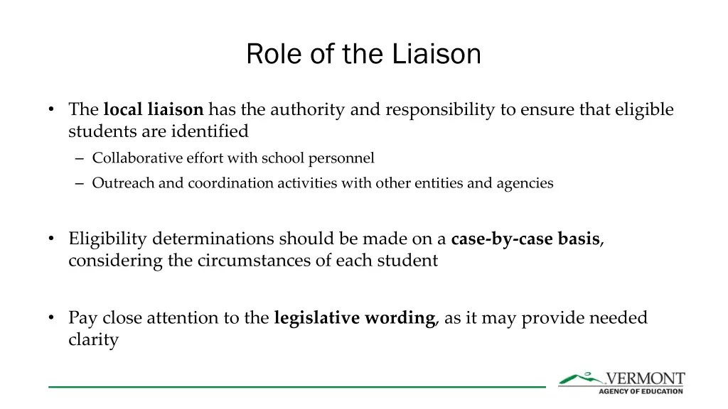 role of the liaison