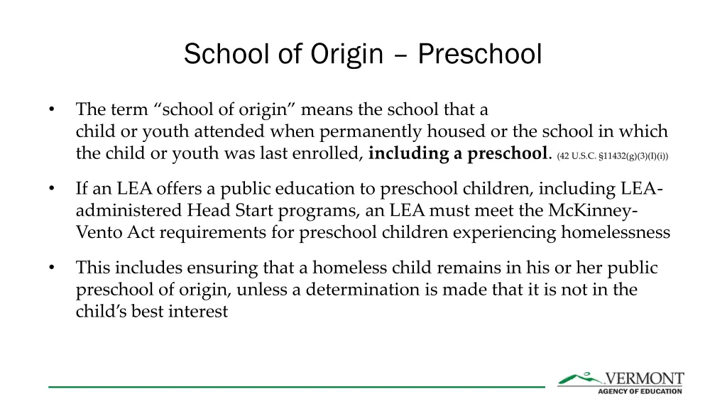 school of origin preschool