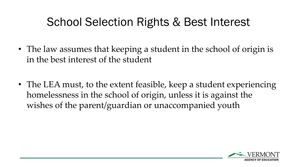 school selection rights best interest