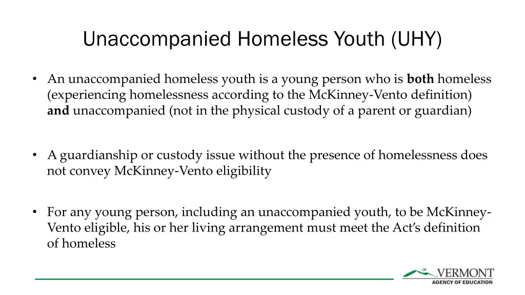 unaccompanied homeless youth uhy