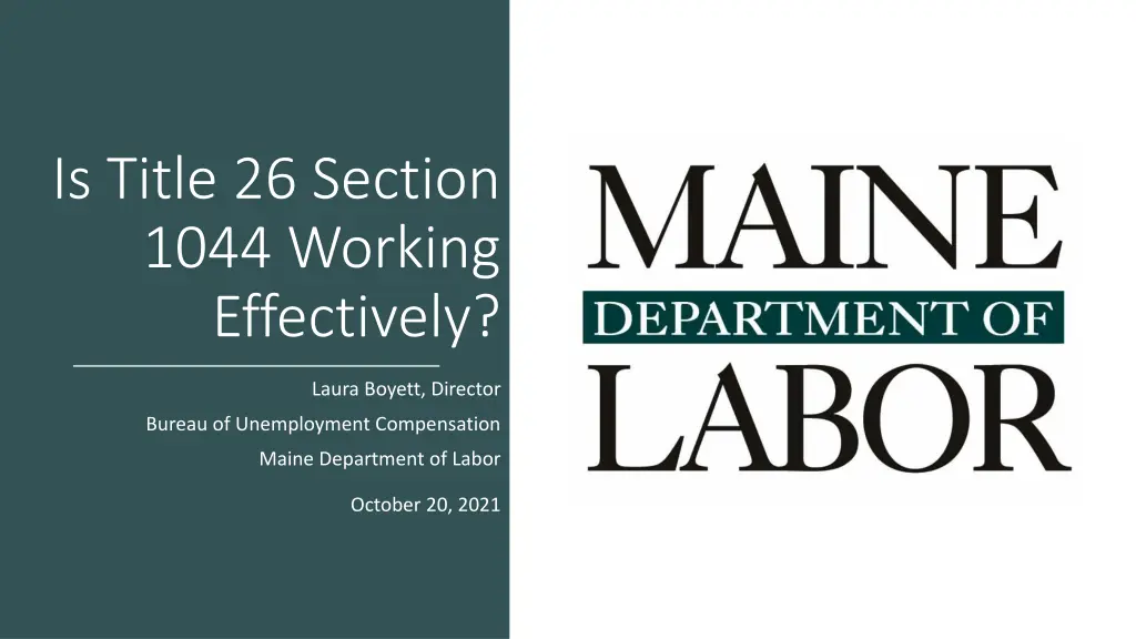 is title 26 section 1044 working effectively