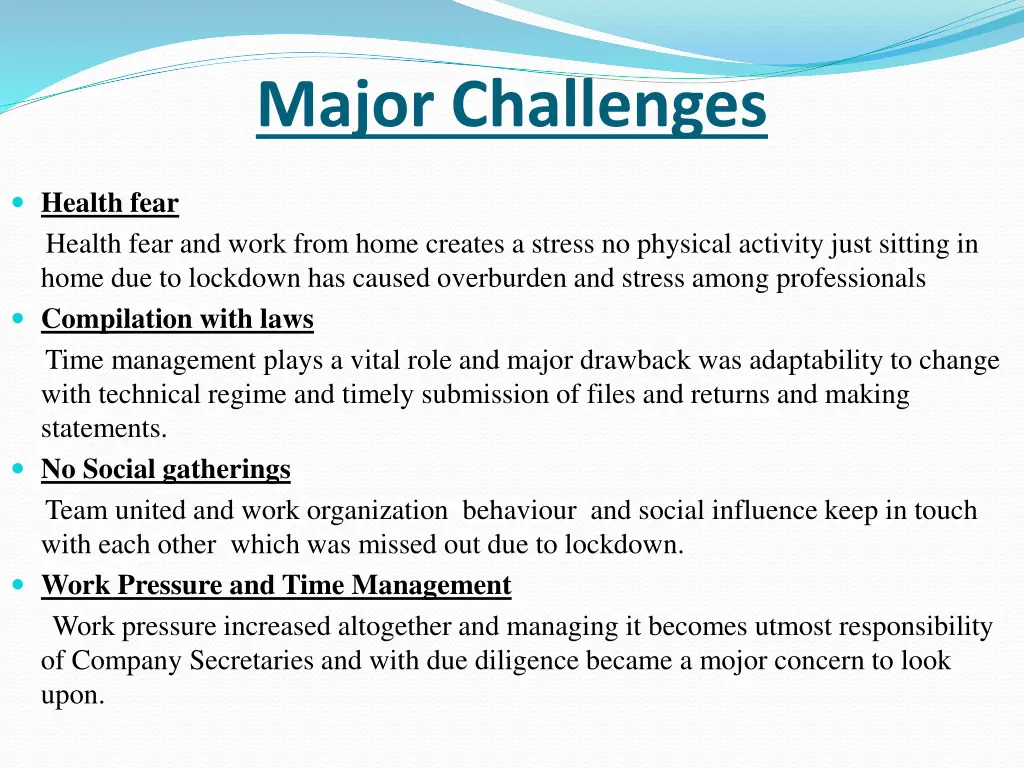 major challenges 1