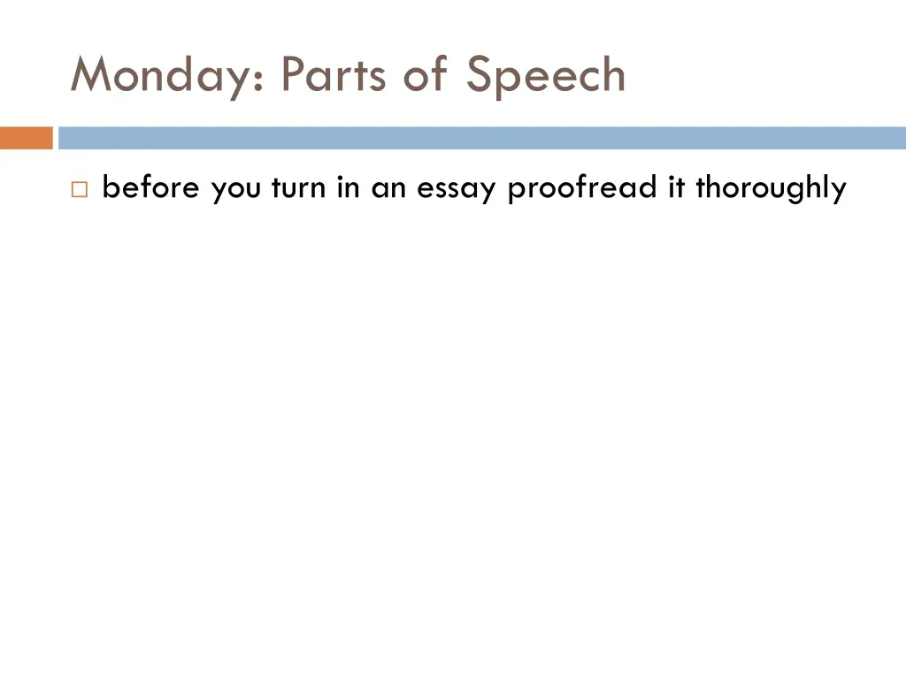 monday parts of speech