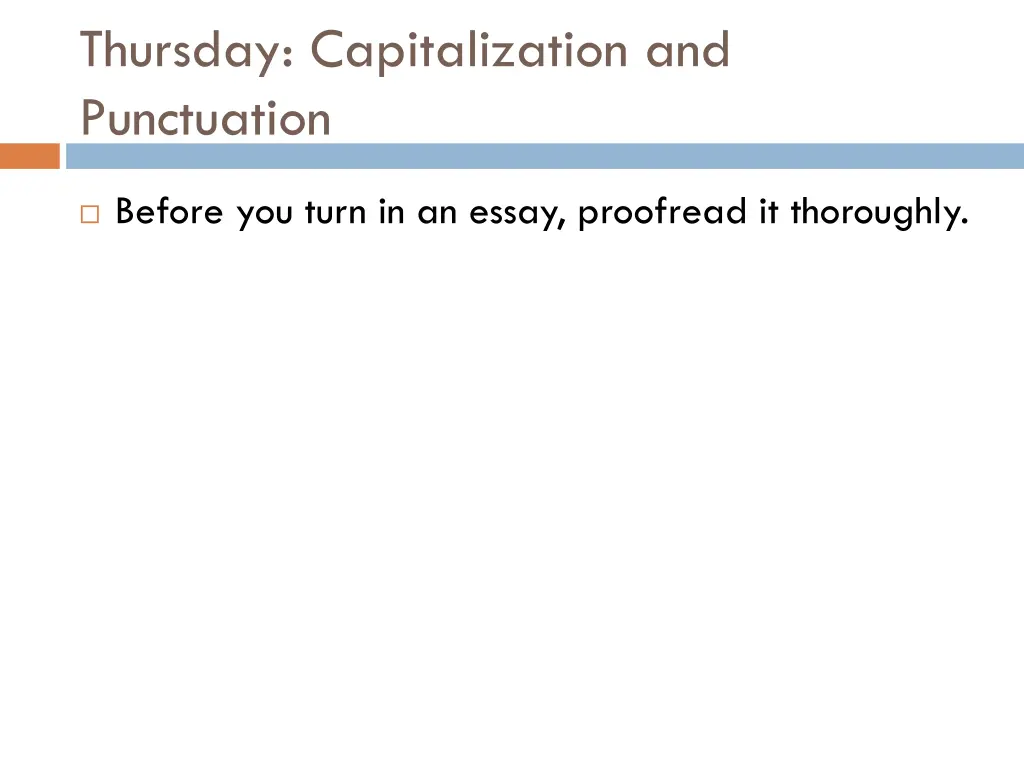 thursday capitalization and punctuation 1