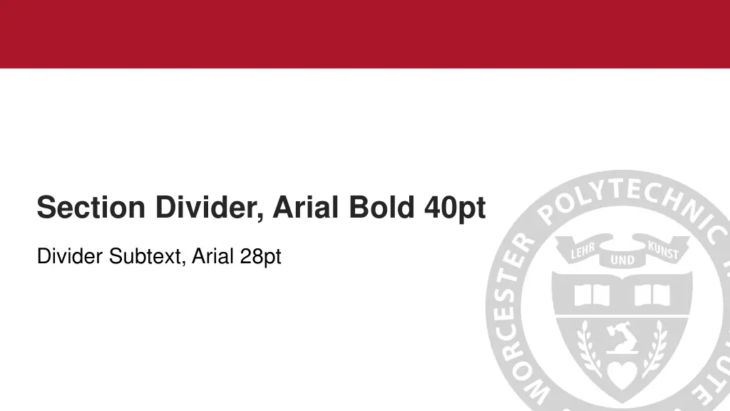 section divider arial bold 40pt