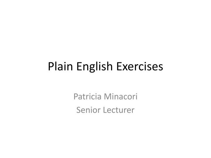 plain english exercises